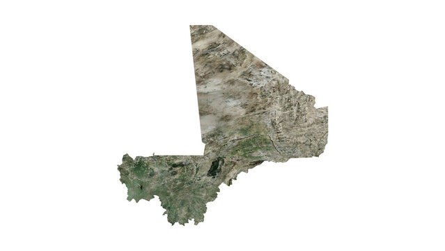 High Detailed MALI Map PNG, Geographic Relief and Terrain Illustration of MALI