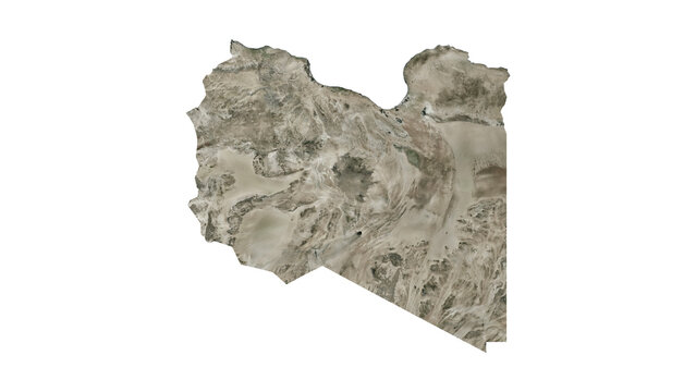 High Detailed LIBYA Map PNG, Geographic Relief and Terrain Illustration of LIBYA