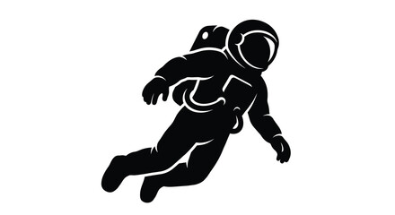 Astronaut silhouette in space vector illustration for science and exploration themes © MahiAhmed