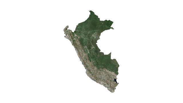 High Detailed Peru Map PNG, Geographic Relief and Terrain Illustration of Peru