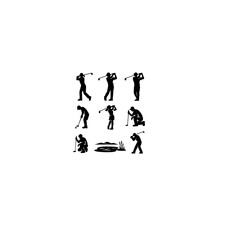 Obraz premium Hunting Activity Pose Collection Silhouette Illustration