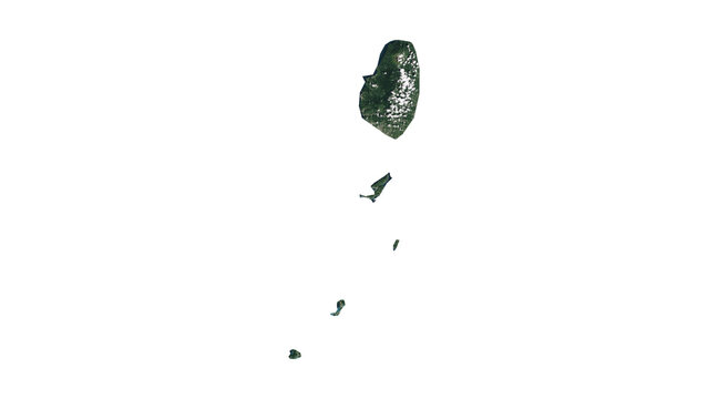 High Detailed Saint Vincent and The Grenadines Map PNG, Geographic Relief and Terrain Illustration of Saint Vincent and The Grenadines