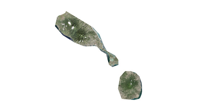 High Detailed Saint Kitts and Nevis Map PNG, Geographic Relief and Terrain Illustration of Saint Kitts and Nevis