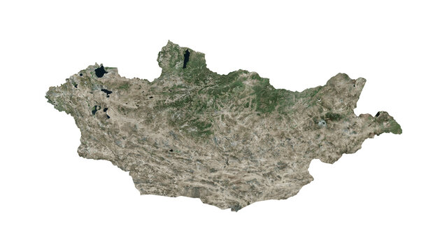 High Detailed MONGOLIA Map PNG, Geographic Relief and Terrain Illustration of MONGOLIA