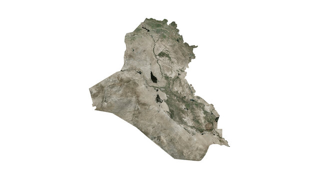 High Detailed IRAQ Map PNG, Geographic Relief and Terrain Illustration of IRAQ