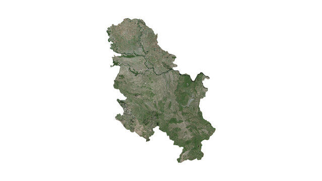 High Detailed SERBIA Map PNG, Geographic Relief and Terrain Illustration of SERBIA