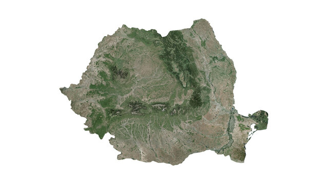 High Detailed ROMANIA Map PNG, Geographic Relief and Terrain Illustration of ROMANIA