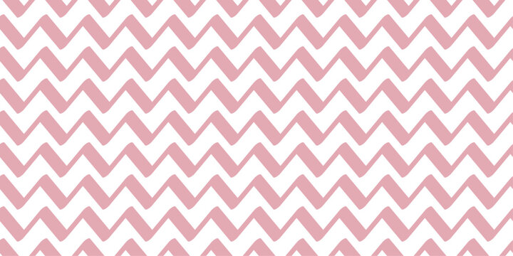 Seamless geometric pattern with classic pink chevron lines. Minimal decorative background for textile, wrapping and fabric design.
