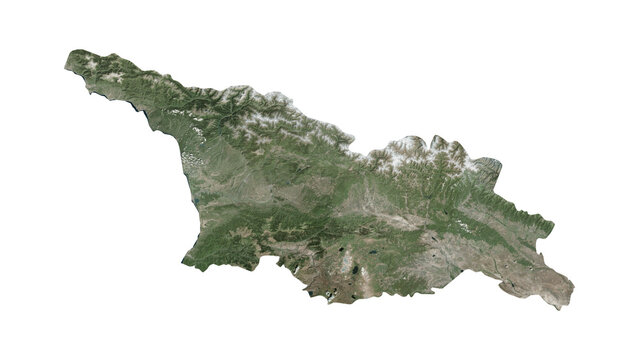 High Detailed GEORGIA Map PNG, Geographic Relief and Terrain Illustration of GEORGIA