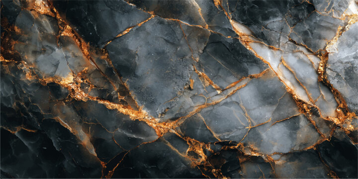 An abstract nature pattern of burning orange and red flames with black smoke from a hot campfire on the forest rocks and grunge stone wall
