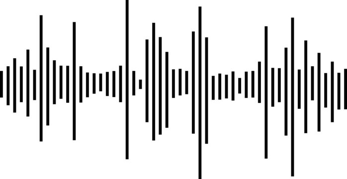 Black waves icon representing wireless communication, signal transmission, broadcasting technology, audio frequency, network connection, radar pulse, telecom symbol and sound waves