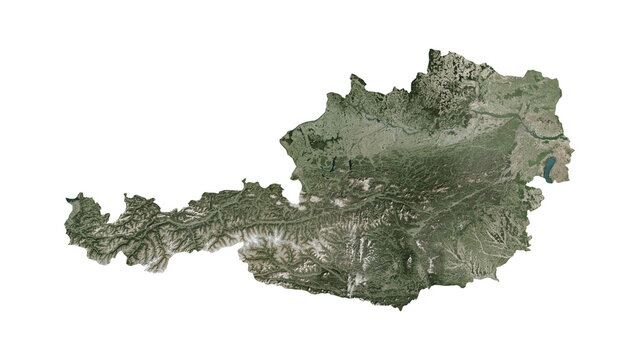 High Detailed AUSTRIA Map PNG, Geographic Relief and Terrain Illustration of AUSTRIA