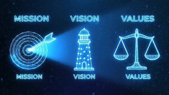 Abstract conceptual representations of mission vision and values