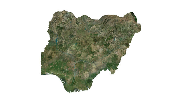High Detailed Nigeria Map PNG, Geographic Relief and Terrain Illustration of Nigeria