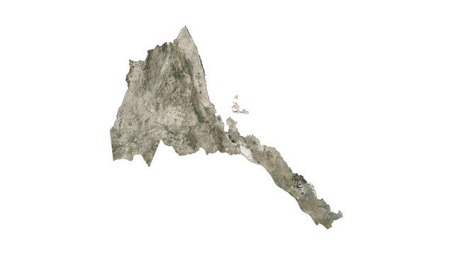 High Detailed ERITREA Map PNG, Geographic Relief and Terrain Illustration of ERITREA