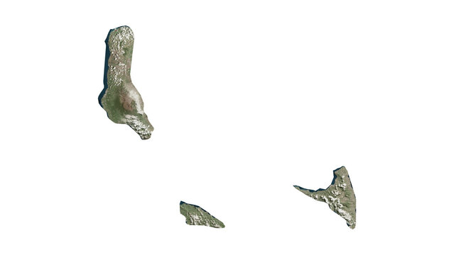 High Detailed COMOROS Map PNG, Geographic Relief and Terrain Illustration of COMOROS