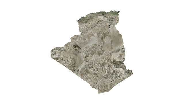 High Detailed ALGERIA Map PNG, Geographic Relief and Terrain Illustration of ALGERIA