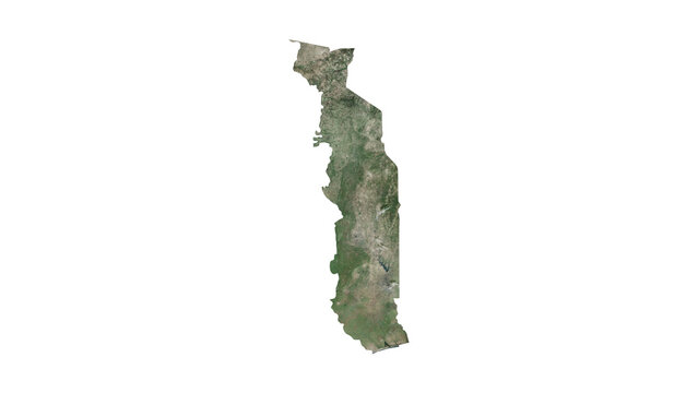 High Detailed TOGO Map PNG, Geographic Relief and Terrain Illustration of TOGO