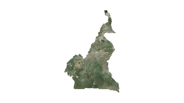 High Detailed CAMEROON Map PNG, Geographic Relief and Terrain Illustration of CAMEROON