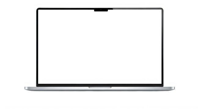 Silver laptop computer closed on flat surface with blank screen for work or study isolated on transparent background