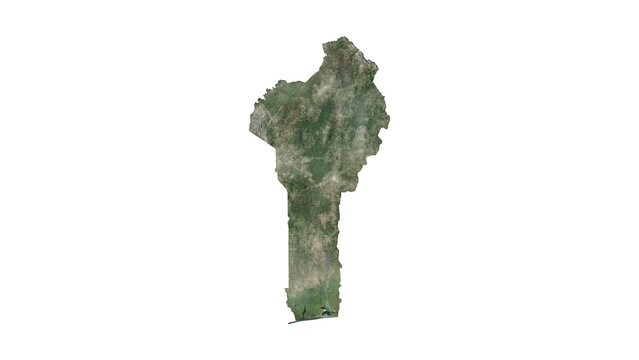 High Detailed BENIN Map PNG, Geographic Relief and Terrain Illustration of BENIN