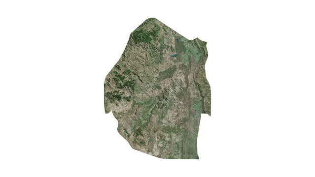 High Detailed Eswatini Map PNG, Geographic Relief and Terrain Illustration of Eswatini