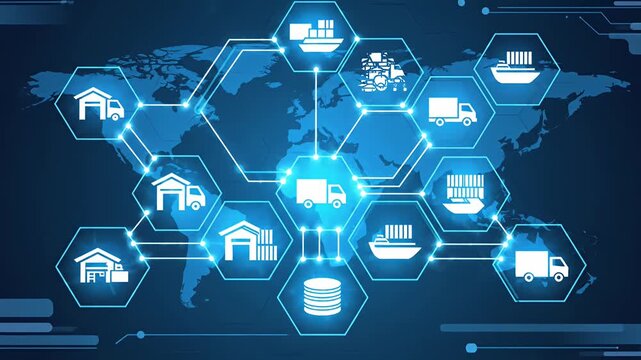 Global logistics network concept transportation communication and trade