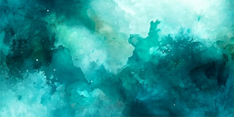 Abstract Underwater World Map with Blue Ocean Bubbles and Watercolor Texture © Jubayer