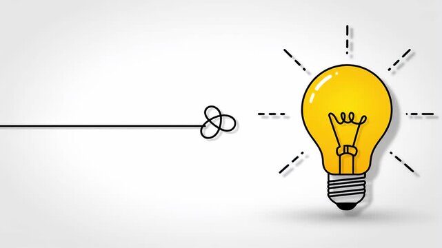 Conceptual illustration of problem solving and idea generation on white background