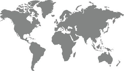 Fototapeta premium Minimal World Map Vector Illustration Isolated on White Background