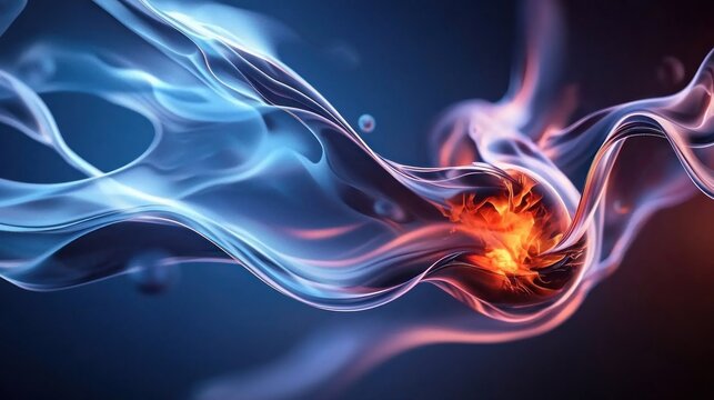 Abstract Swirling Energy Flow with Glowing Core.