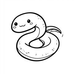 Fototapeta premium Cute snake coloring pictures for kids fun art activities home creative environment
