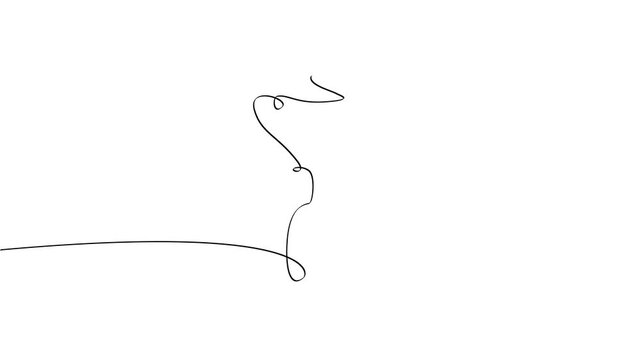 Royal trophy cup line art animation with crown in progressive continuous line drawing style