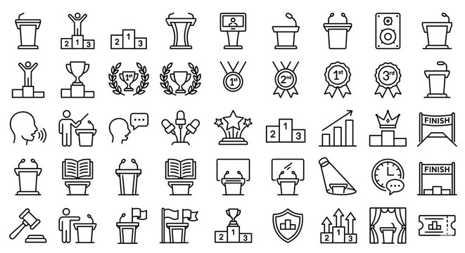 Set of podium and award icons