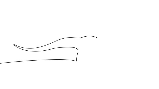 Diplodocus dinosaur line art animation in progressive continuous line drawing style