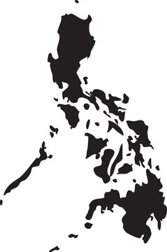 Black silhouette map of the Philippines a simple vector graphic isolated on white perfect for geography and travel-related designs