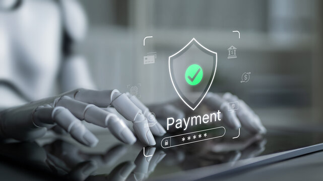 An AI assistant manages a secure payment system, protecting online financial transactions. This smart gateway uses advanced fraud detection to ensure every payment is safe. Fermion