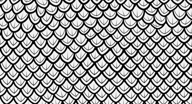 Monochromatic Dragon Scale Pattern, Reptile Skin Texture, Fantasy Background