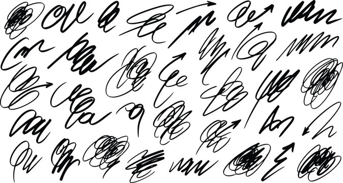 Cursive writing practice strokes and arrows on white background