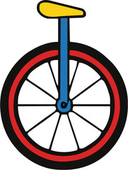 Fototapeta premium Unicycle one wheel bicycle circus acrobatic vehicle