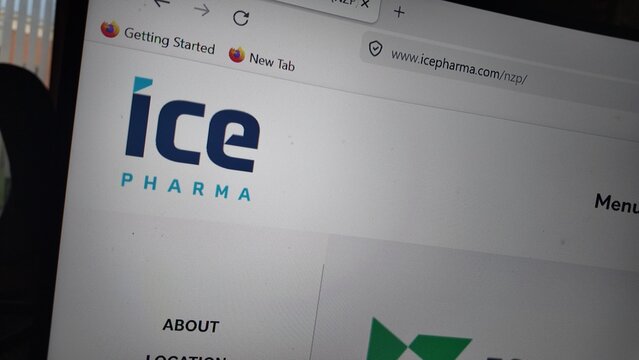 ice pharma website on the computer screen