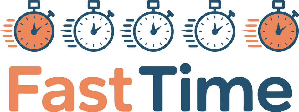 Timer icons set of stopwatches time fast icons fast timer collection symbol icon set vector illustration for speed timing control performance tracking and productivity applications.