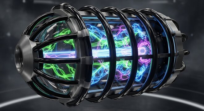 Futuristic Capsule Device with Glowing Energy Core
