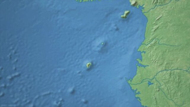  Zooming From World Map To Sao Tome and Principe, High Tech Colorful Map Animation