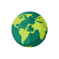 Obraz premium Recycling symbol on planet earth globe, environmental protection, sustainability concept