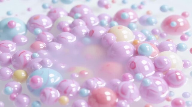 Vibrant organic bath bomb fizzing and dissolving in clear water with swirling pastel colors for a relaxing spa wellness product commercial macro shot.