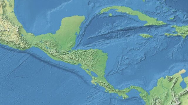Cinematic Zoom from World Map to HONDURAS Terrain Map, Earth Navigation Animation