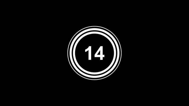 Simple animation of 18 seconds countdown timer with dashed circle on black background