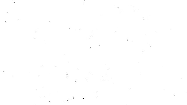 Black ink splatter texture on white vintage paper background