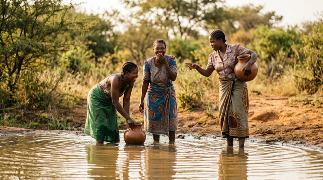 Traditional Agriculture in Africa: Women Harvesting Crops